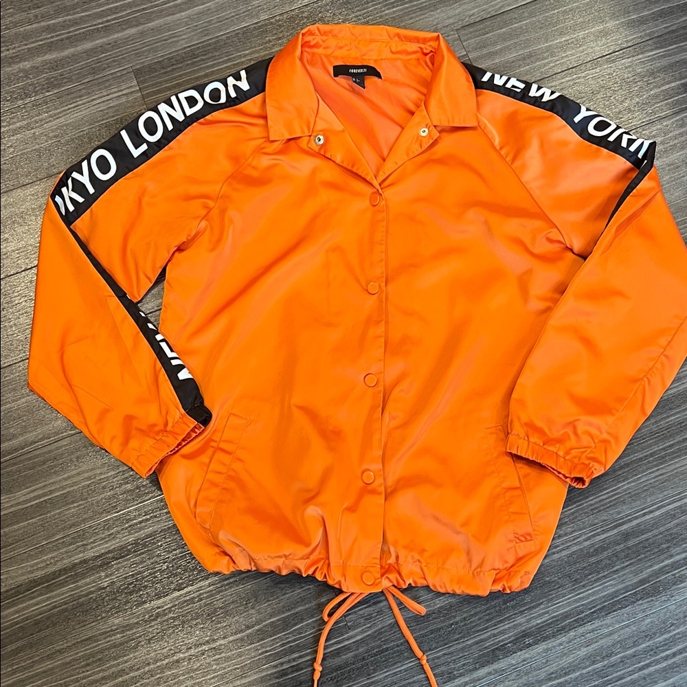 Forever 21 Orange Varsity Jacket